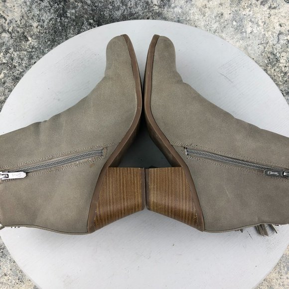 Circus Sam Edelman Women's Size 10M Lennon Grey Leather Fringe Ankle Booties - Picture 9 of 14